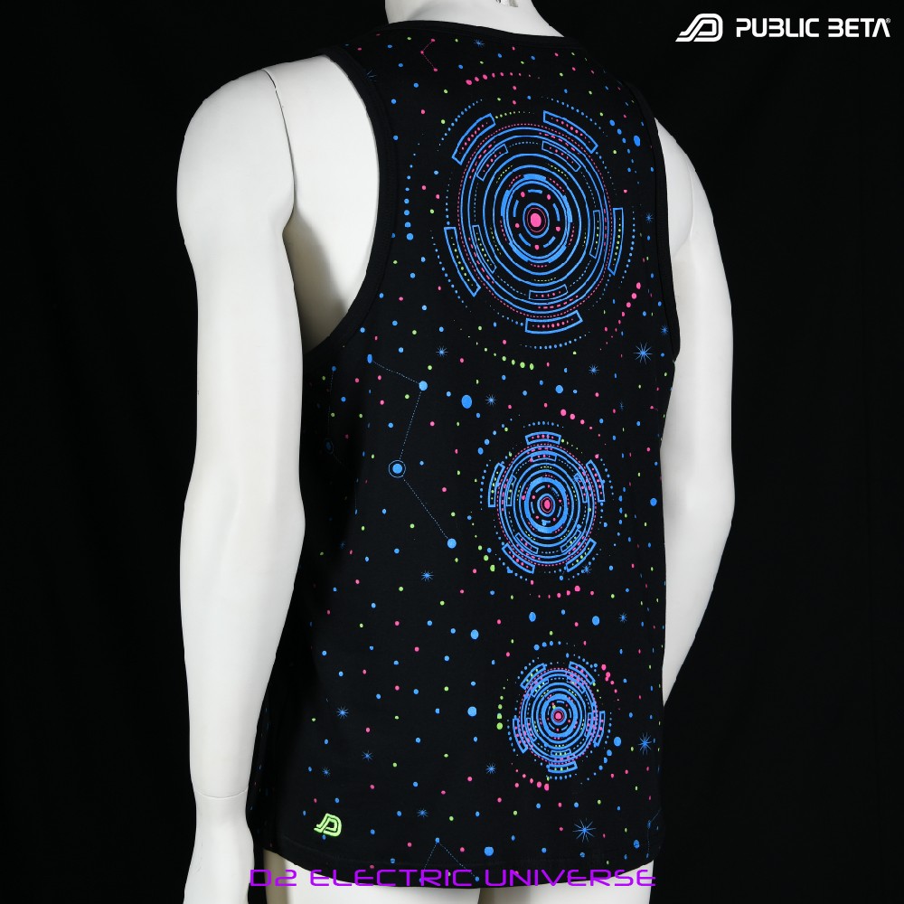 Electric Universe D02 Sleeveless Shirt / Blacklight Active Psytrance DJ T-shirt