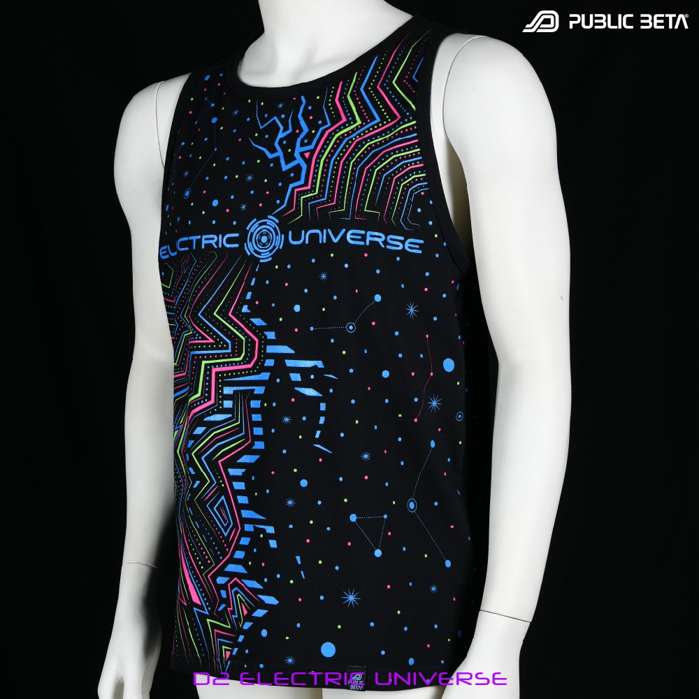 Electric Universe D02 Sleeveless Shirt / Blacklight Active Psytrance DJ T-shirt