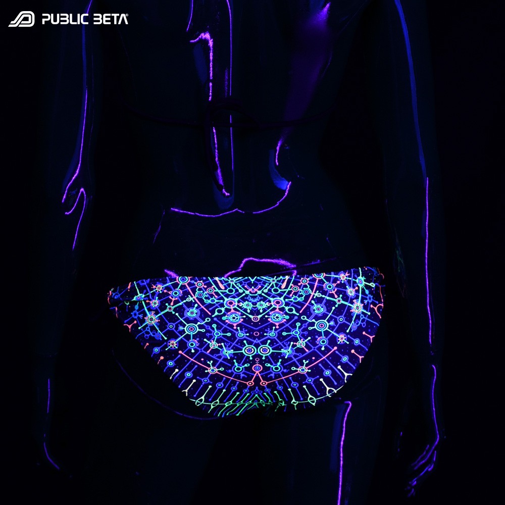 Blacklight Art Printed Bikini Set