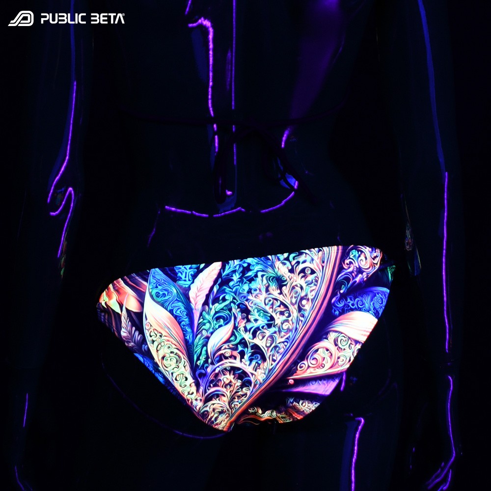 Blacklight Art Printed Bikini Set