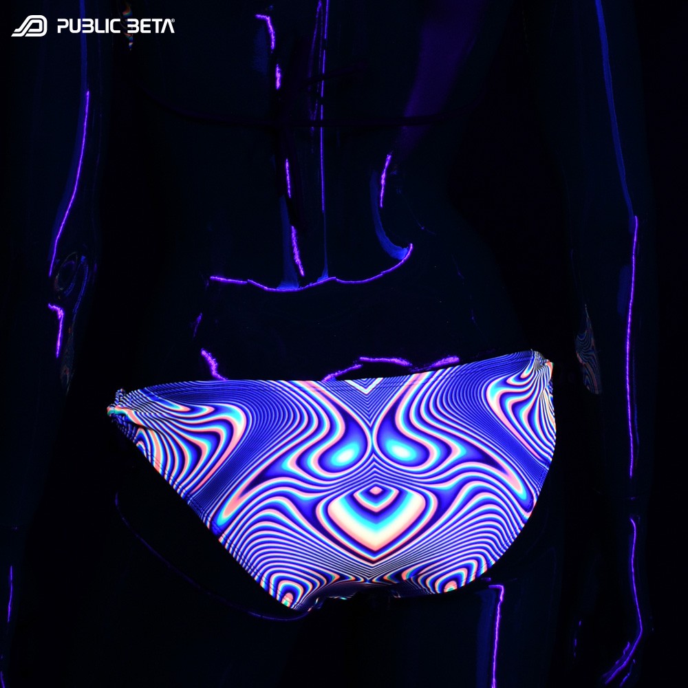 Blacklight Art Printed Bikini Set