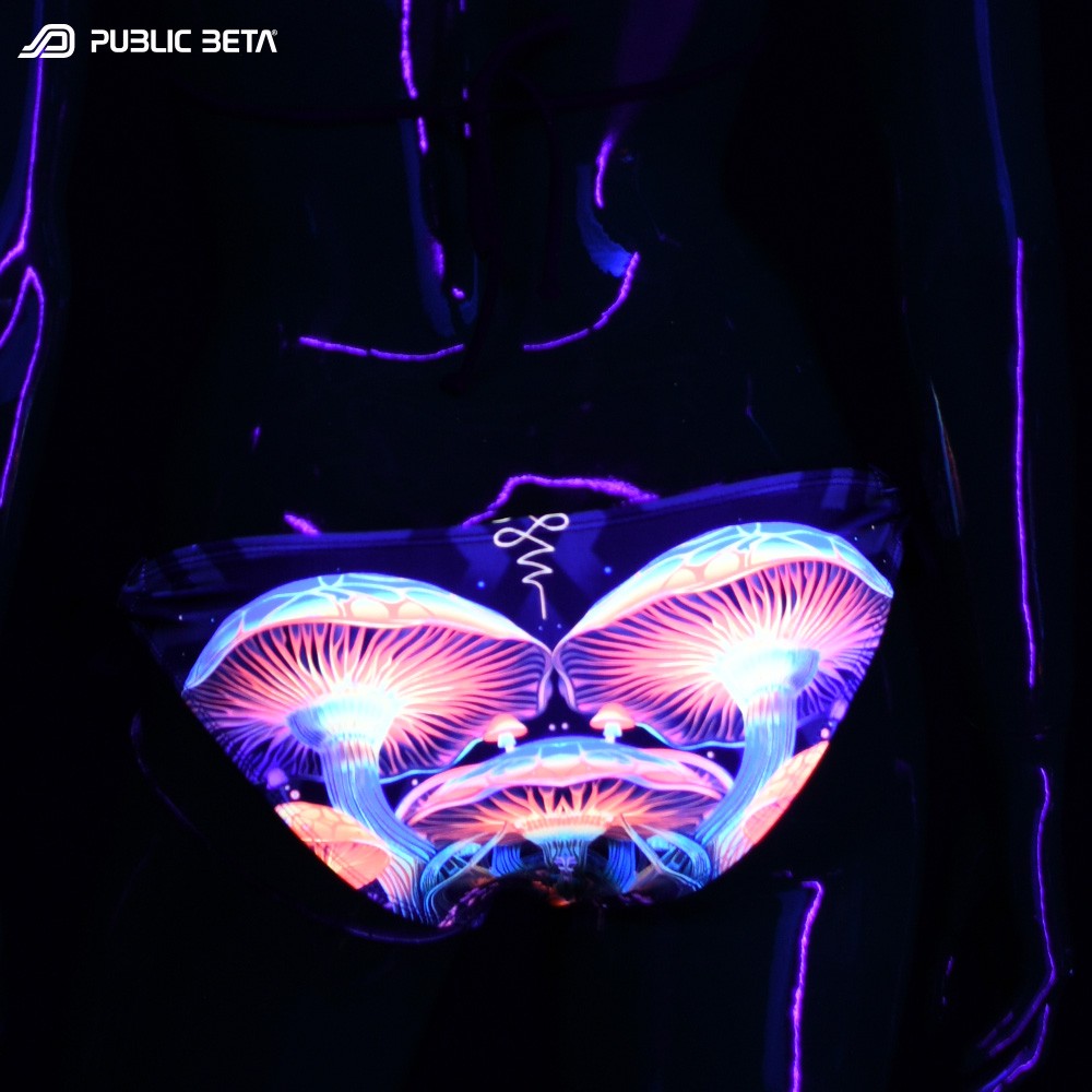 Blacklight Art Printed Bikini Set