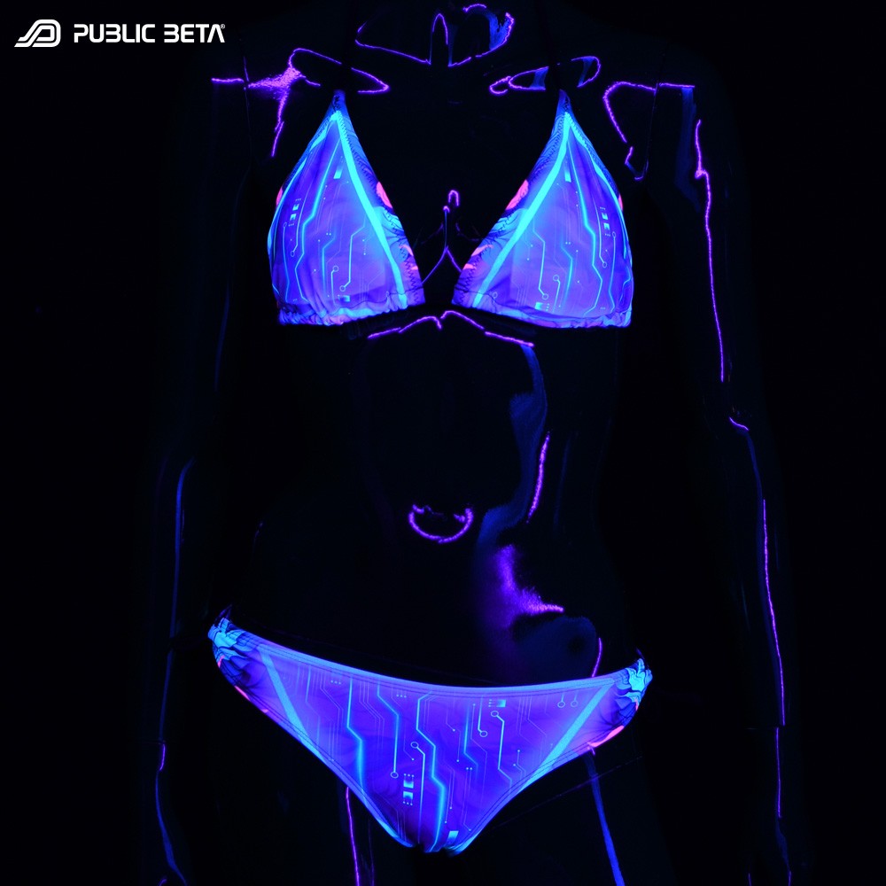Blacklight Art Printed Bikini Set