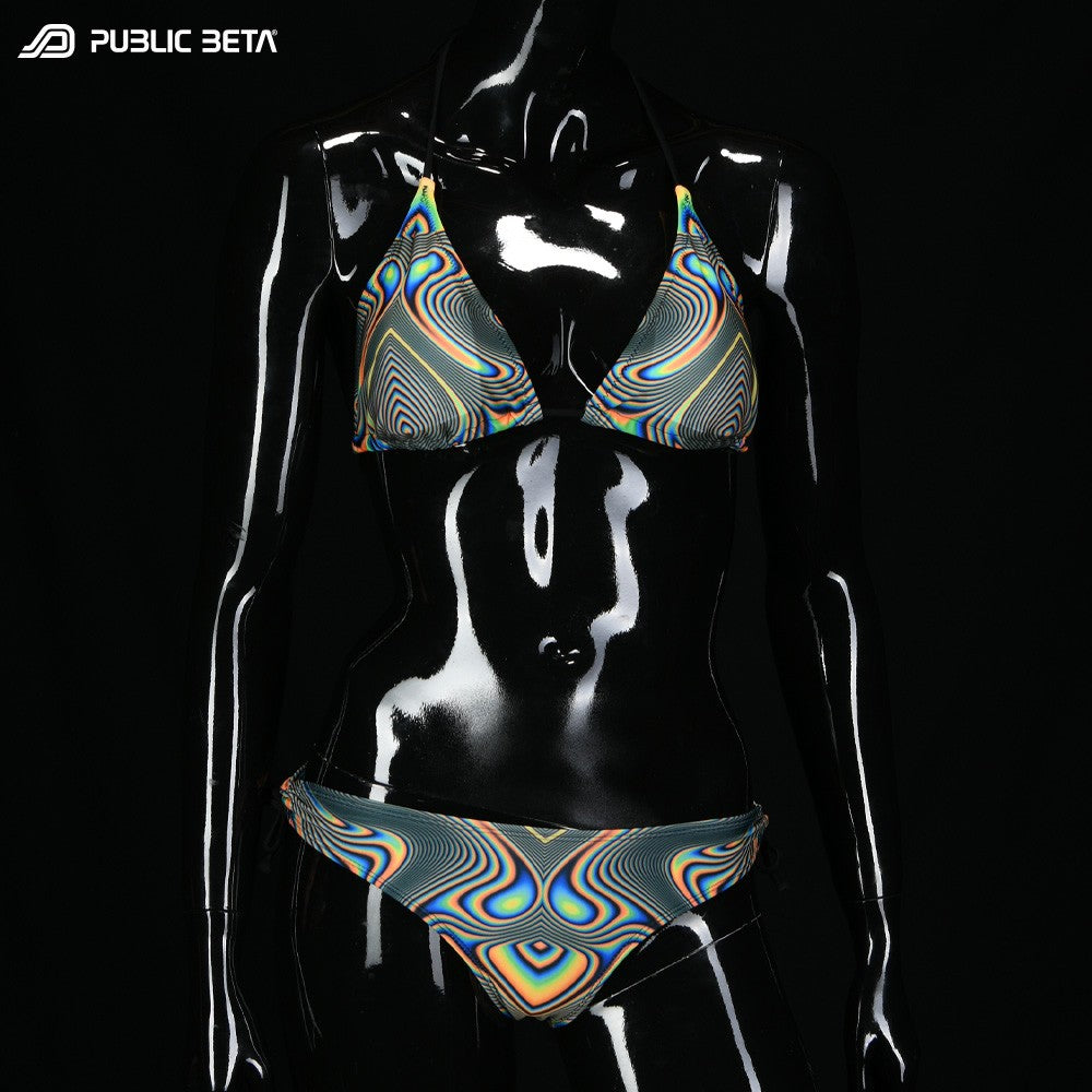 Blacklight Art Printed Bikini Set