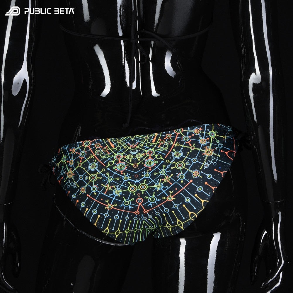 Blacklight Art Printed Bikini Set