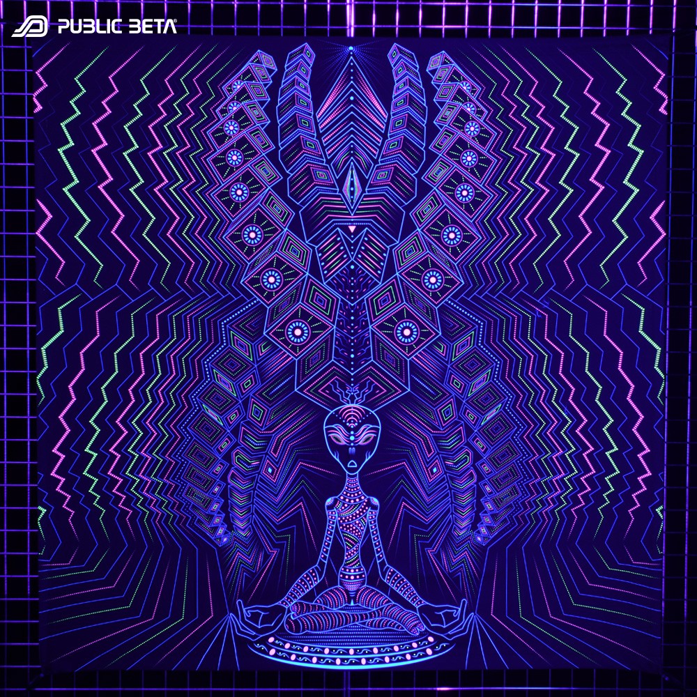 Glow in Blacklight Psychedelic Art Print