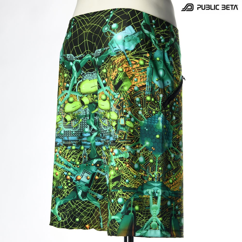 Glow in Blacklight Boardshorts / D147 Neurotunnel