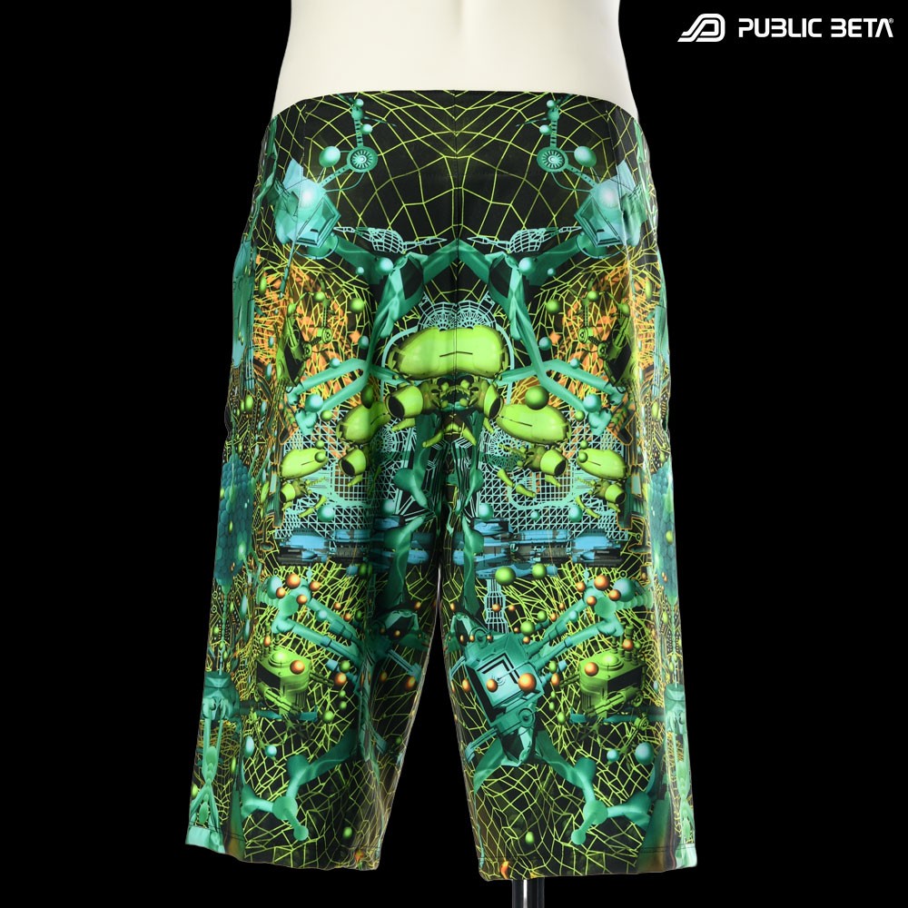 Glow in Blacklight Boardshorts / D147 Neurotunnel