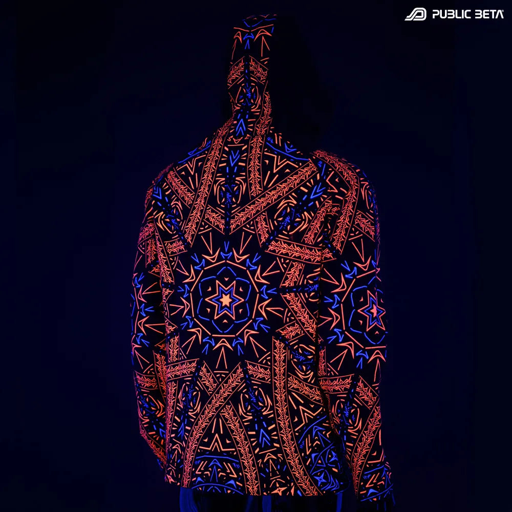Fortune Teller UV D141 Hooded Sweater / Blacklight Psywear