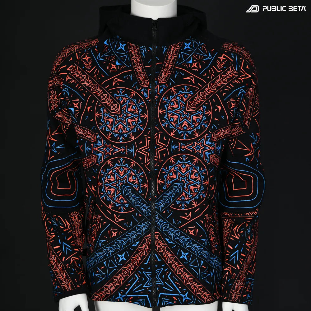 Fortune Teller UV D141 Hooded Sweater / Blacklight Psywear