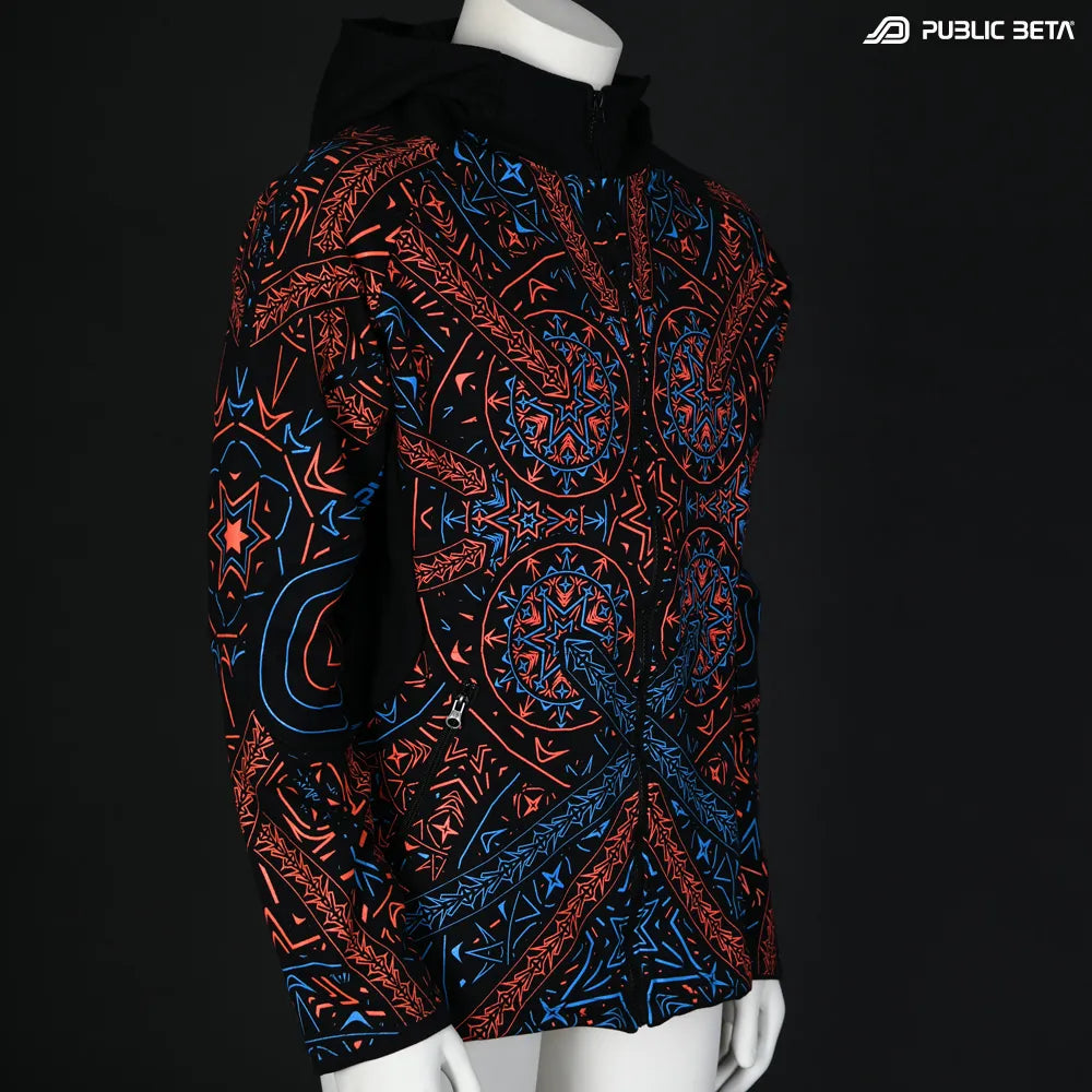 Fortune Teller UV D141 Hooded Sweater / Blacklight Psywear