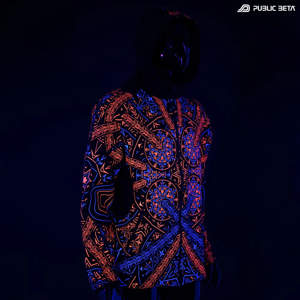Fortune Teller UV D141 Hooded Sweater / Blacklight Psywear