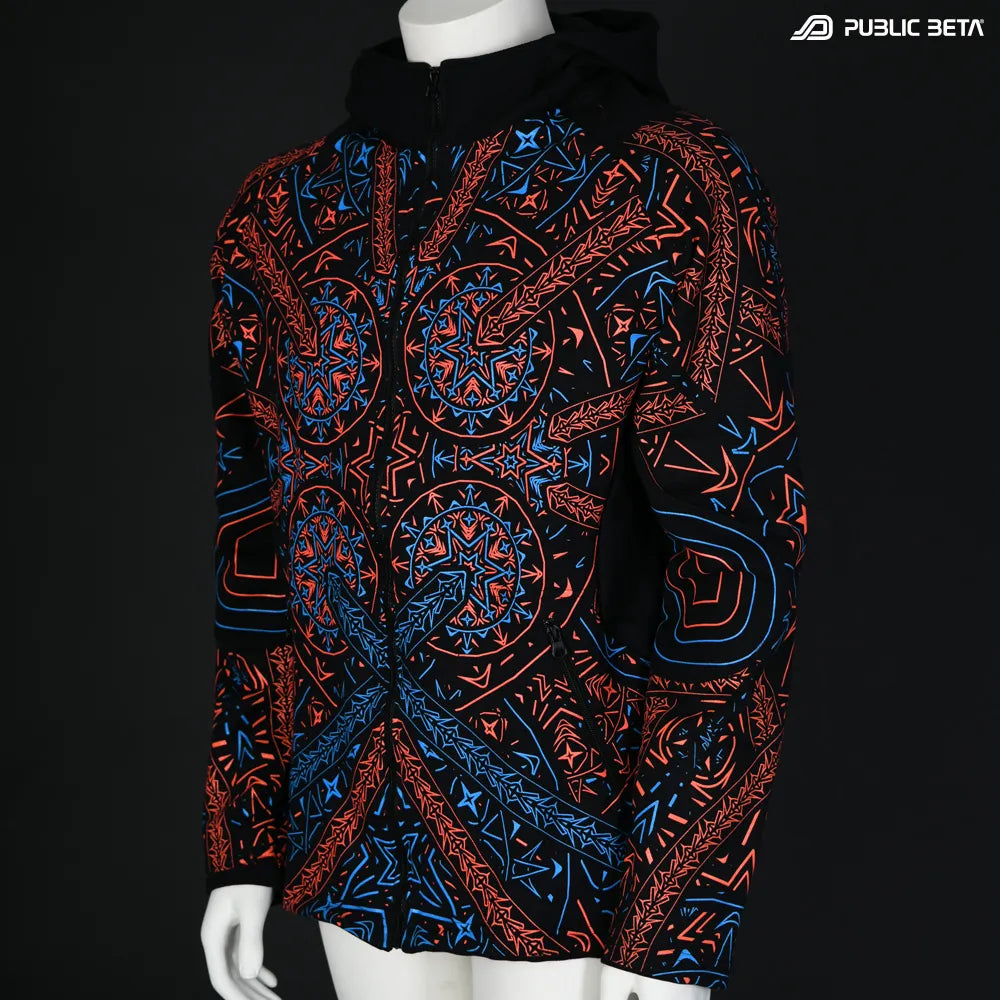 Fortune Teller UV D141 Hooded Sweater / Blacklight Psywear