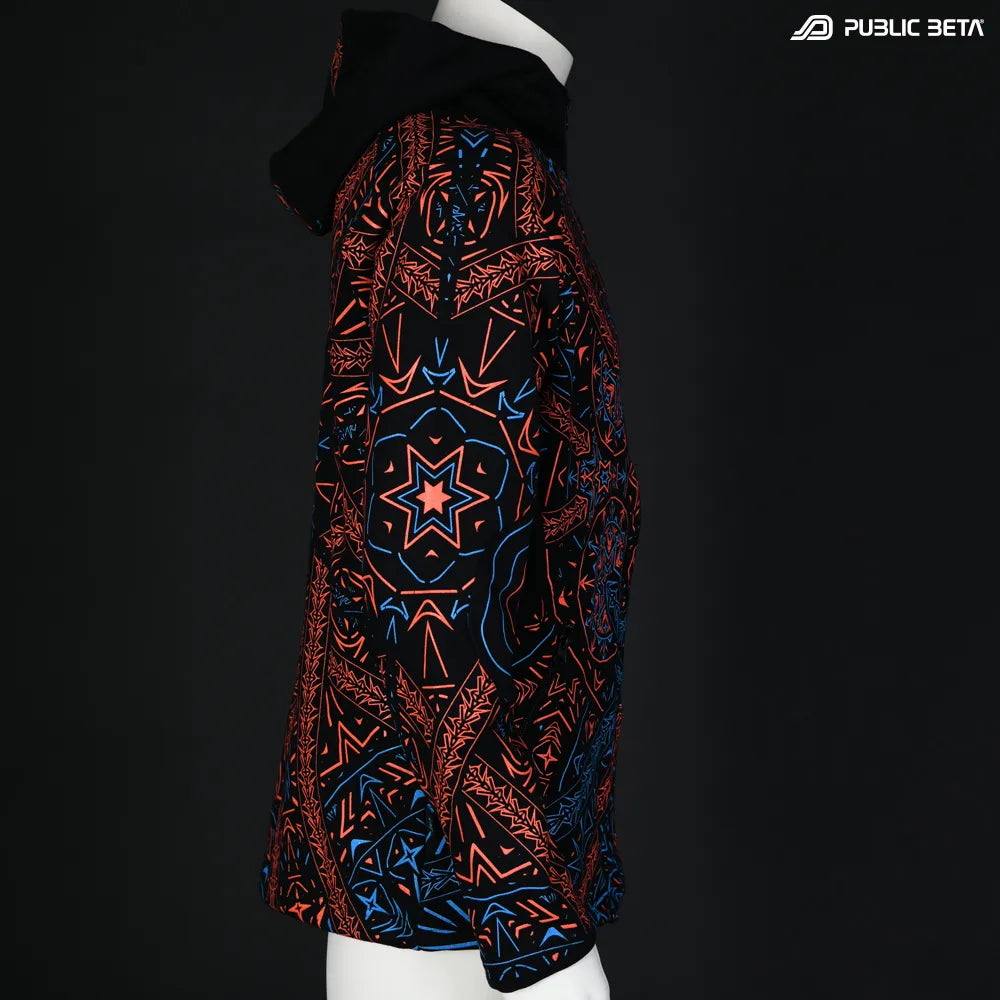Fortune Teller UV D141 Hooded Sweater / Blacklight Psywear