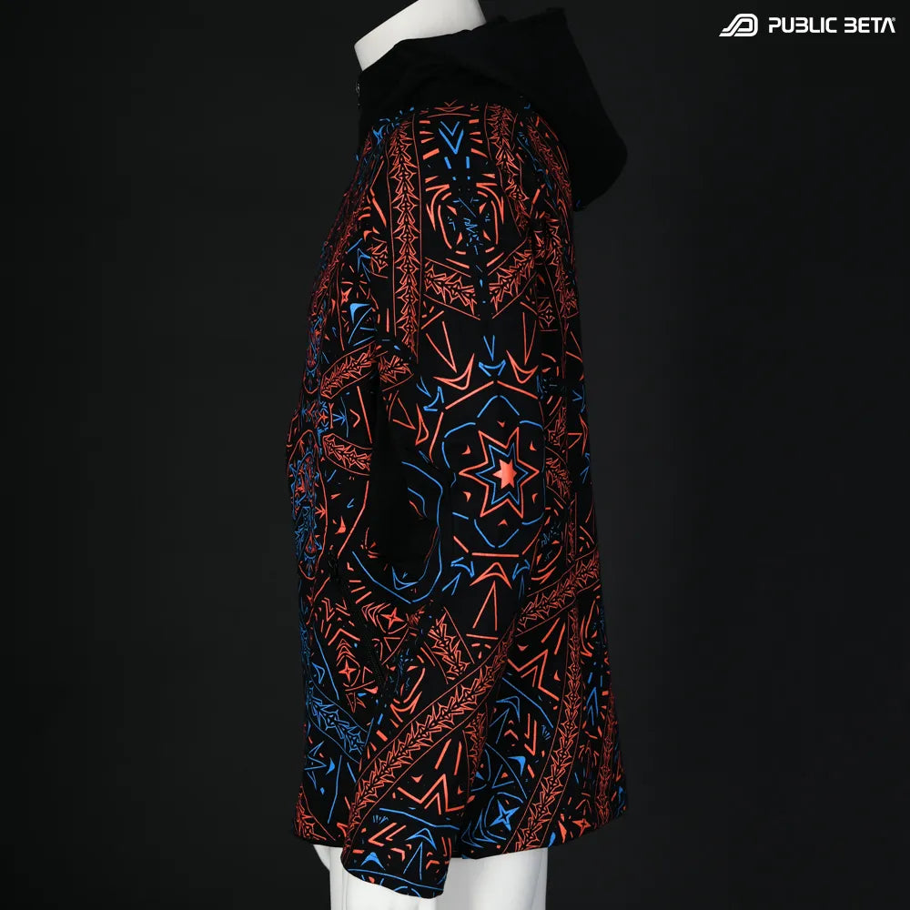 Fortune Teller UV D141 Hooded Sweater / Blacklight Psywear
