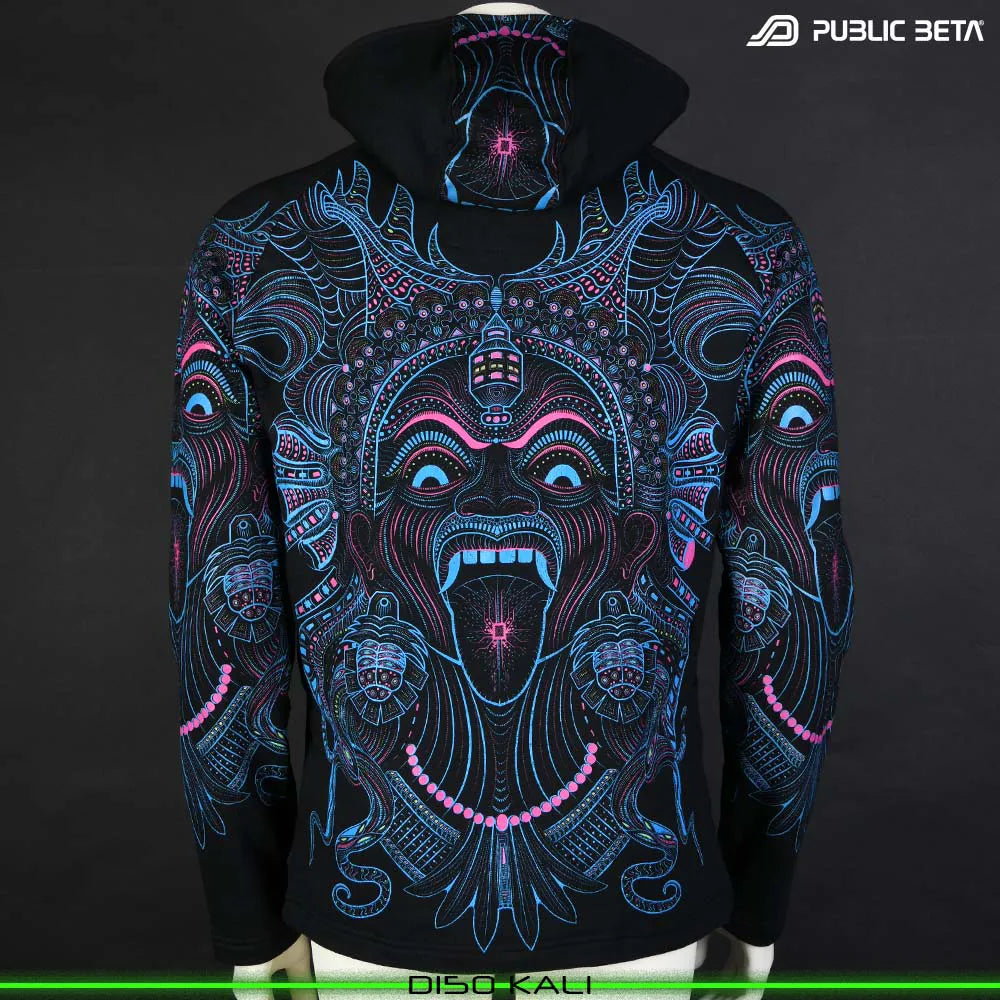 UV Active Psyart Printed Hooded Sweater / Kali UV D150