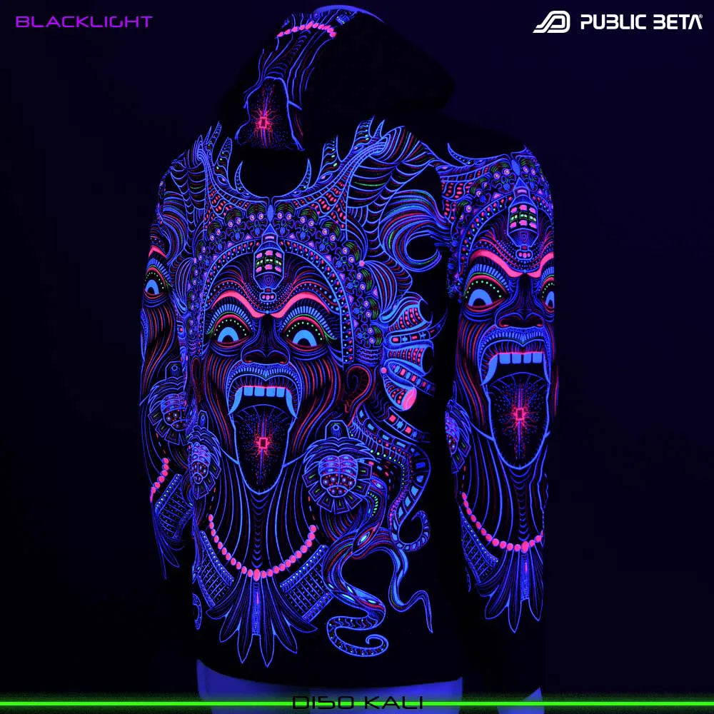 UV Active Psyart Printed Hooded Sweater / Kali UV D150