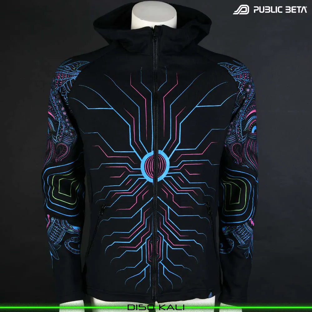 UV Active Psyart Printed Hooded Sweater / Kali UV D150