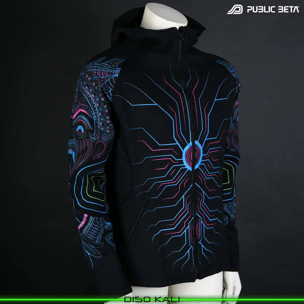 UV Active Psyart Printed Hooded Sweater / Kali UV D150