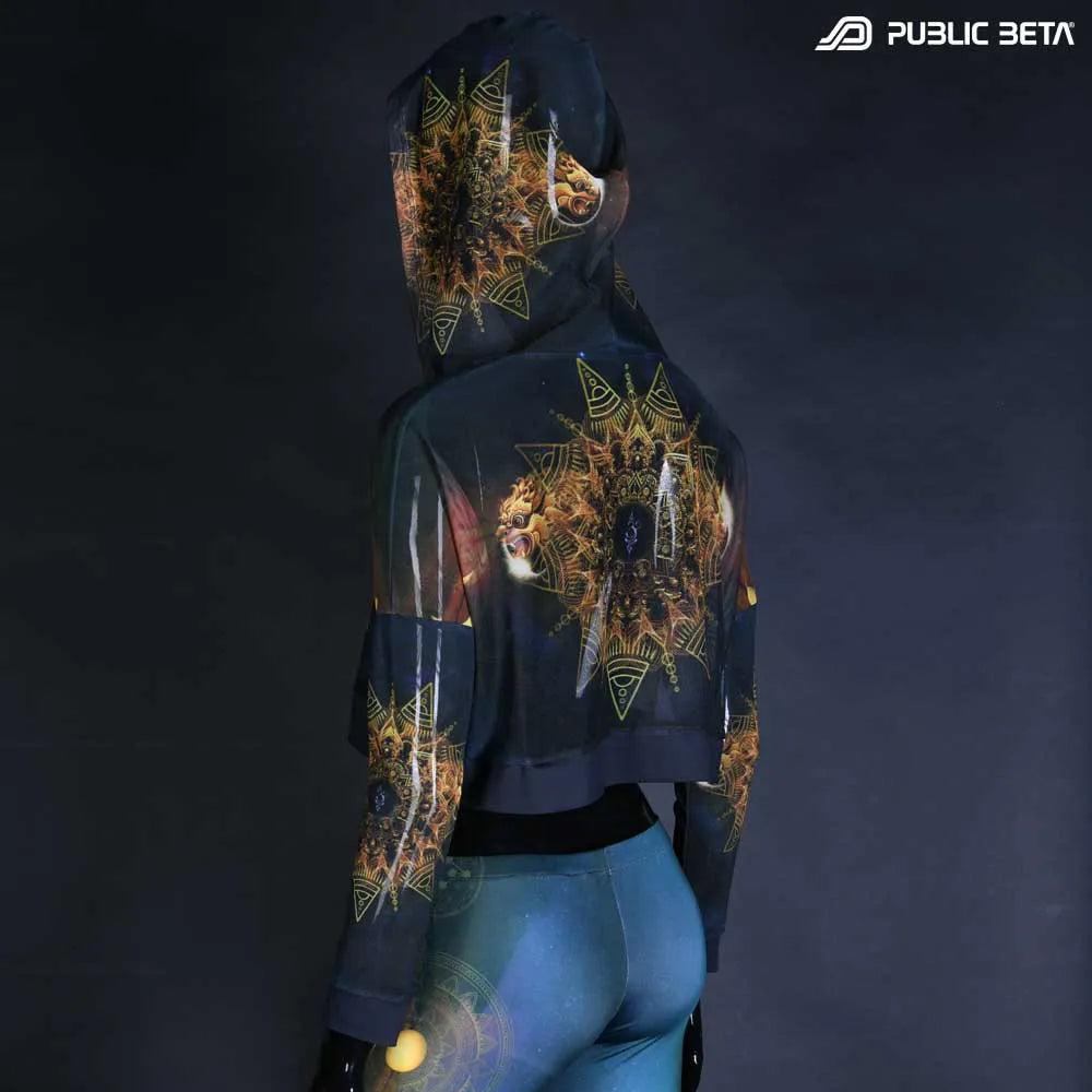 Shigatorii D155 /Glow in Blacklight Hooded Mesh Top