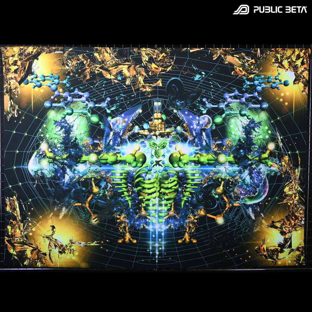 Flux D157 Blacklight Active Psyart Tapestry