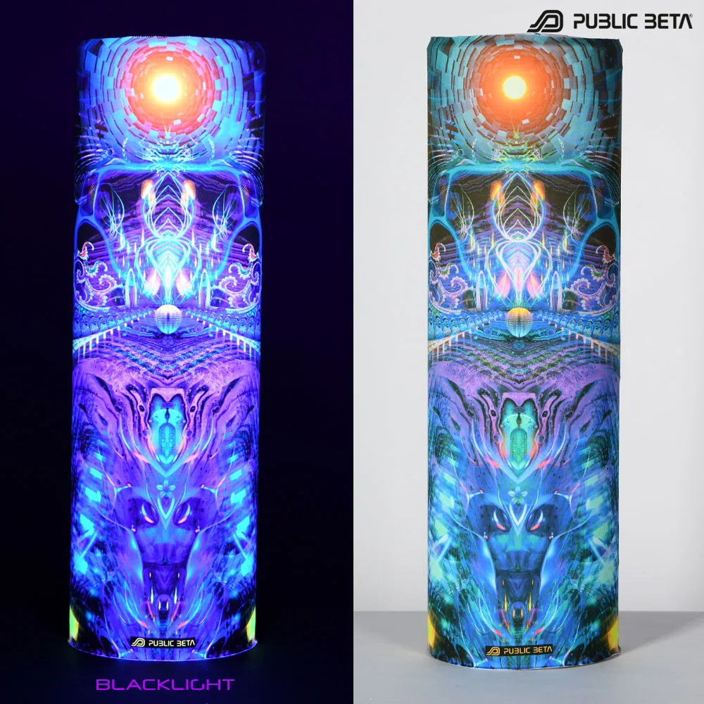 Face Mask / Glow in Blacklight Tube Bandana / Sun Temple D163 UV