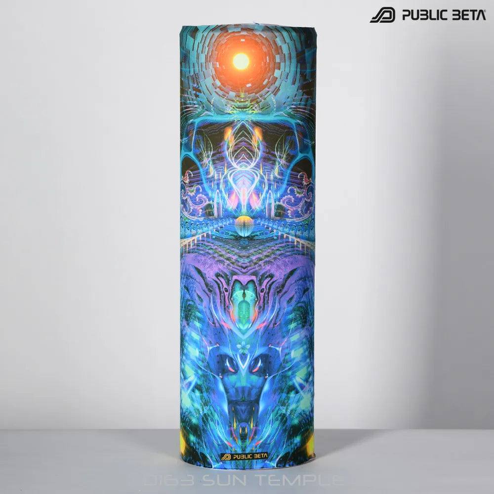 Face Mask / Glow in Blacklight Tube Bandana / Sun Temple D163 UV